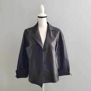 UC2 Under Construction Black Silk Open Jacket Blazer Size S
